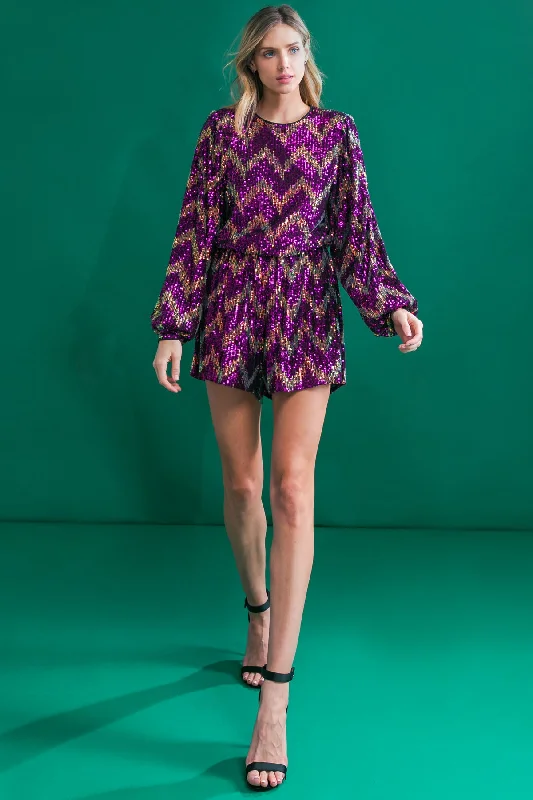 REAL ALLURE SEQUIN ROMPER