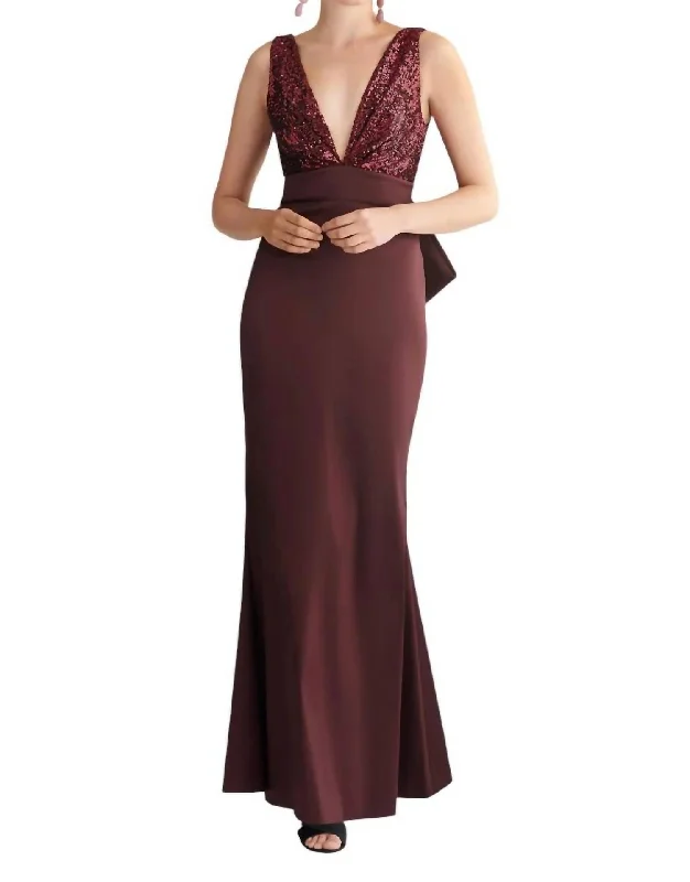 Topanga Gown In Burgandy