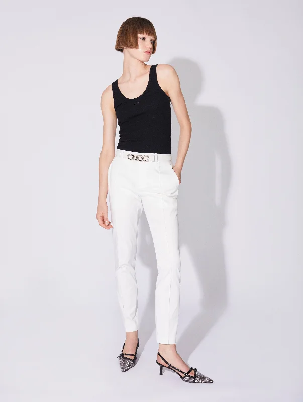 Roxy trousers in white stretch cotton