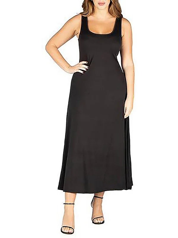 Womens Scoop Neck Long Maxi Dress