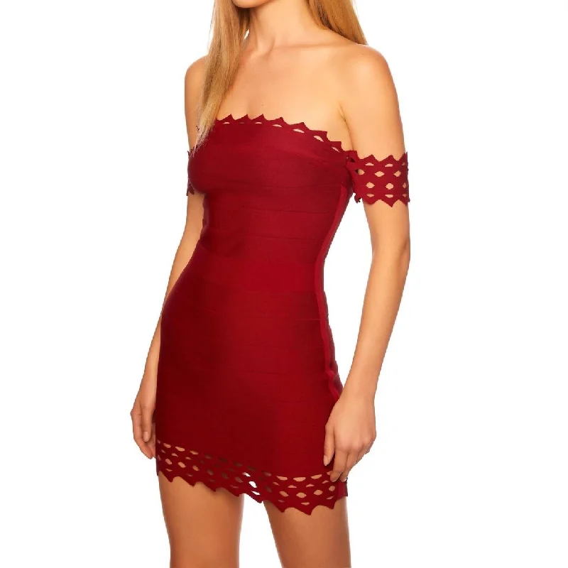 Eyelet Bandage Mini Dress