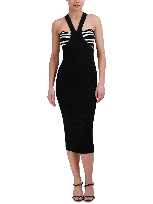 Womens Midi Cutout Bodycon Dress