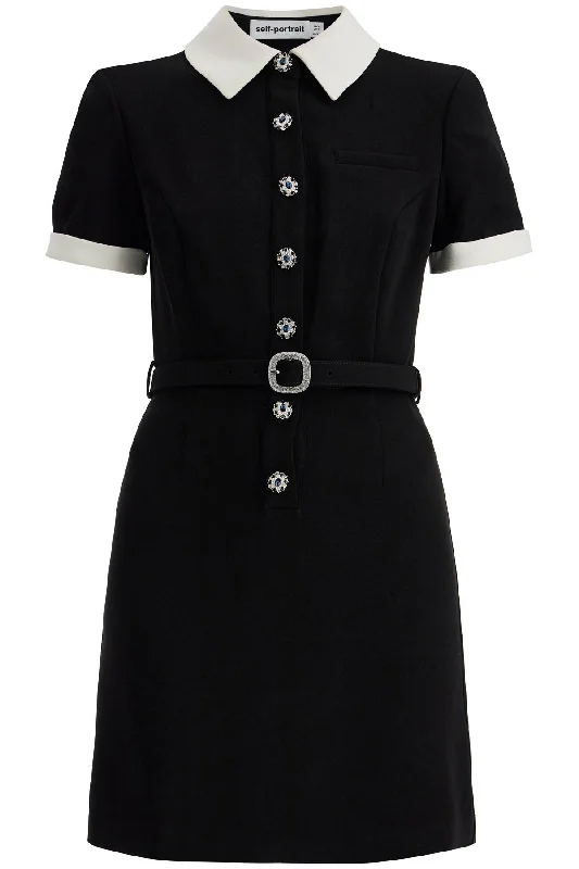 Self Portrait Women's Crepe Mini Dress With Belt