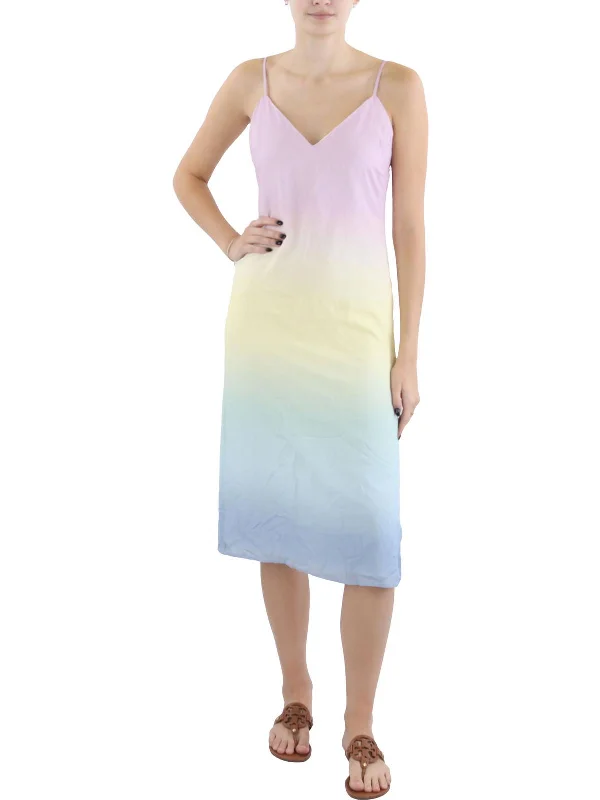 Womens Ombre Midi Slip Dress