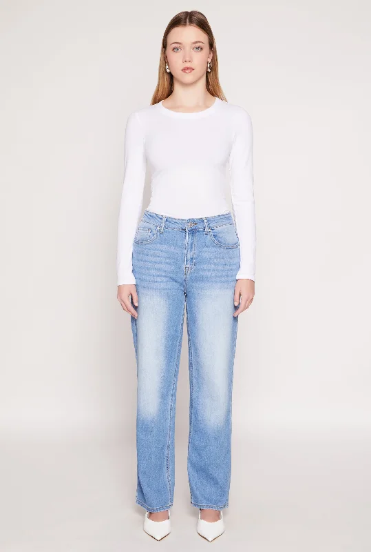 WAX Whiskered Wide Leg Jeans