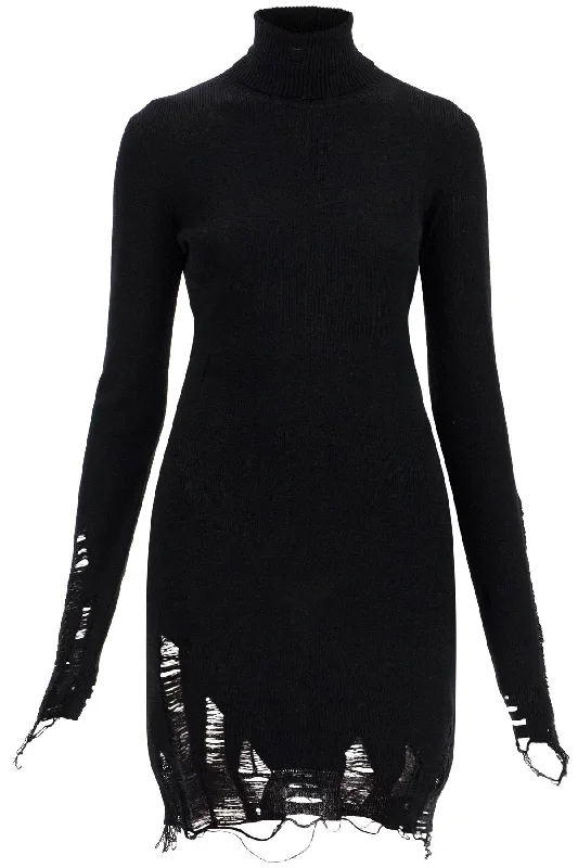 Mm6 Maison Margiela Women's Destroyed Knit Mini Dress