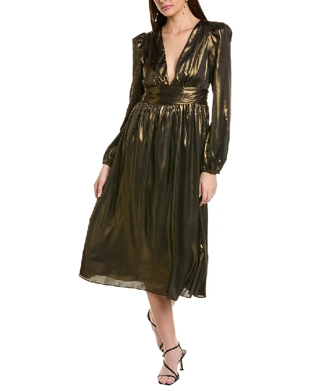 WAYF Metallic Midi Dress