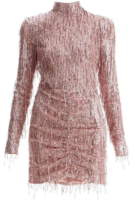 Rotate Women's Mini Dress With Sequin Fringe Details