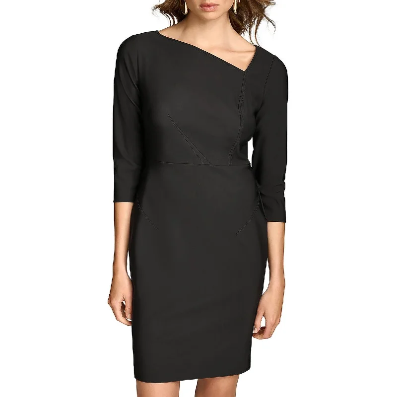 Womens Asymmetric Mini Sheath Dress