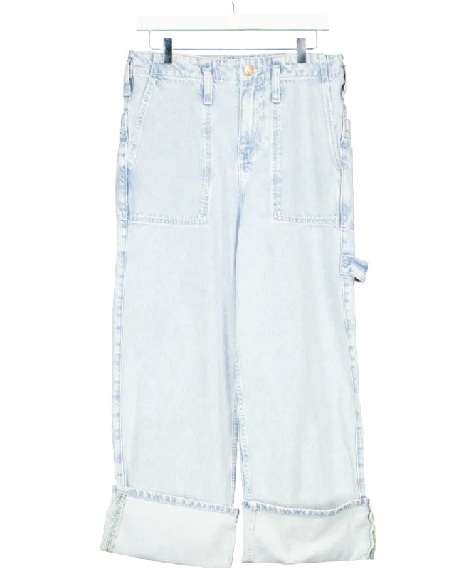 Free People Blue Major Leagues Mid-rise Cuffed Jeans W28