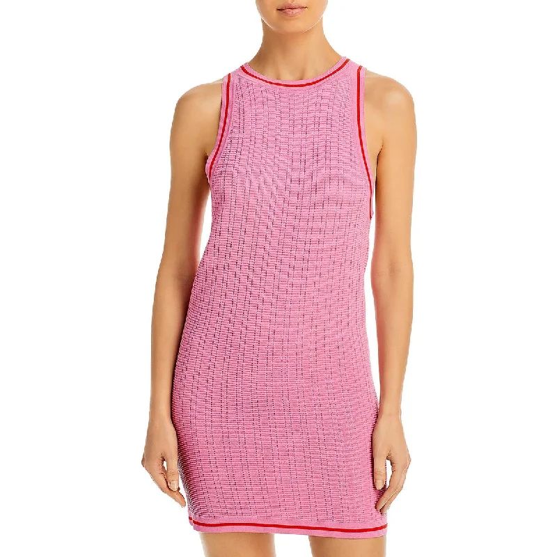 PQ Swim Womens Smocked Sleeveless Shift Dress