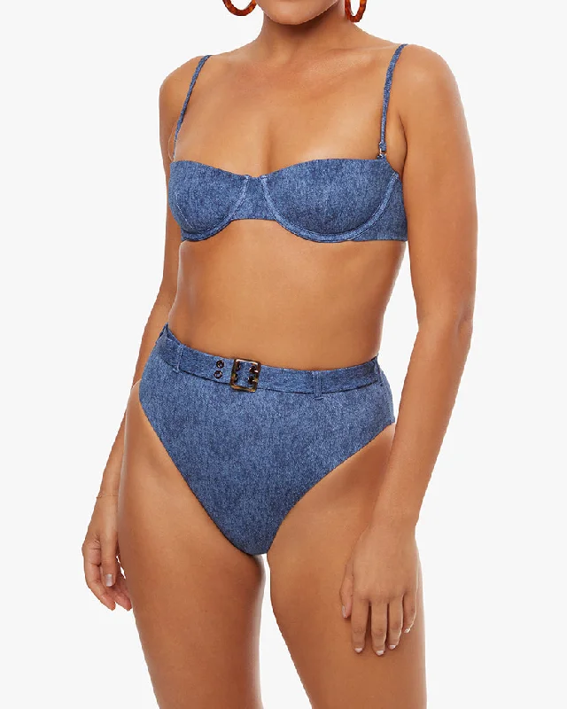 Balconette Denim Bikini Top