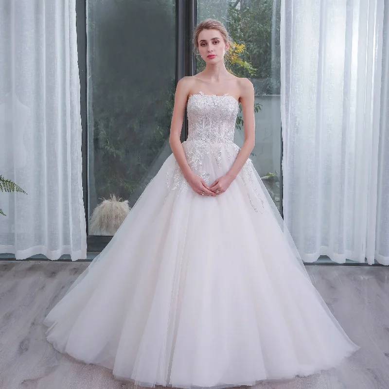 Romantic Strapless Ballgown Wedding Dress Chic and Stunning