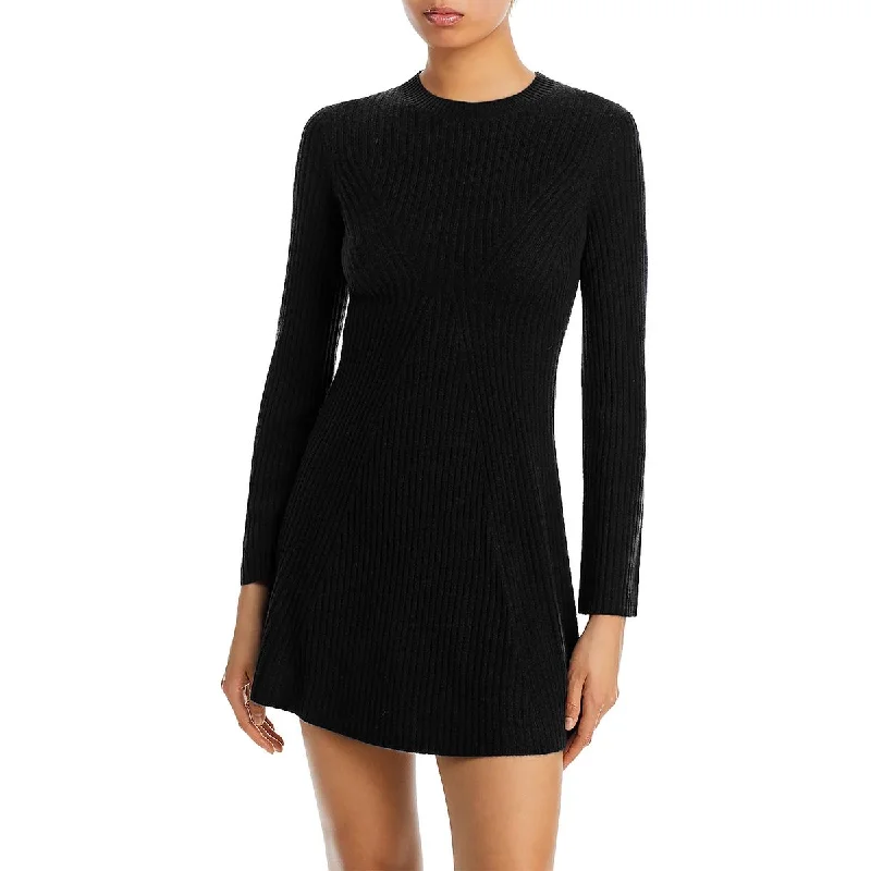 Womens Mini Ribbed Sweaterdress