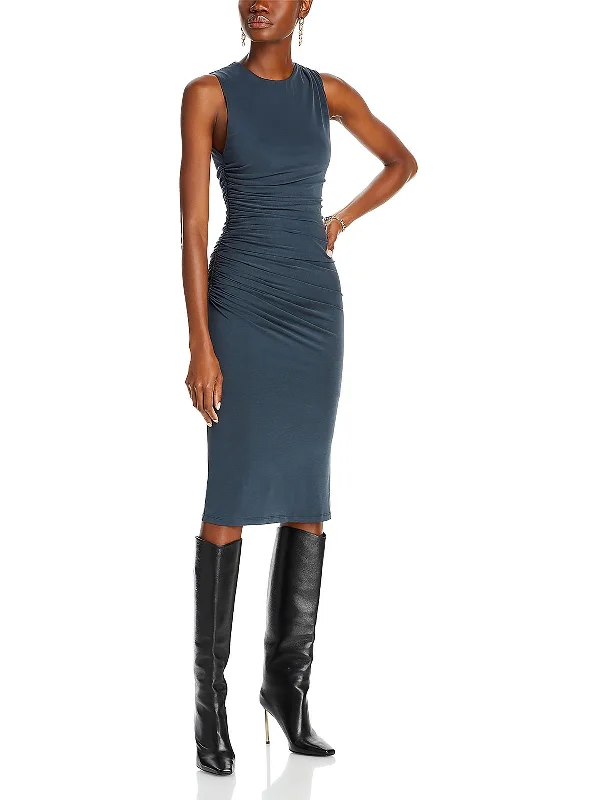 Womens Ruched Midi Midi Dress