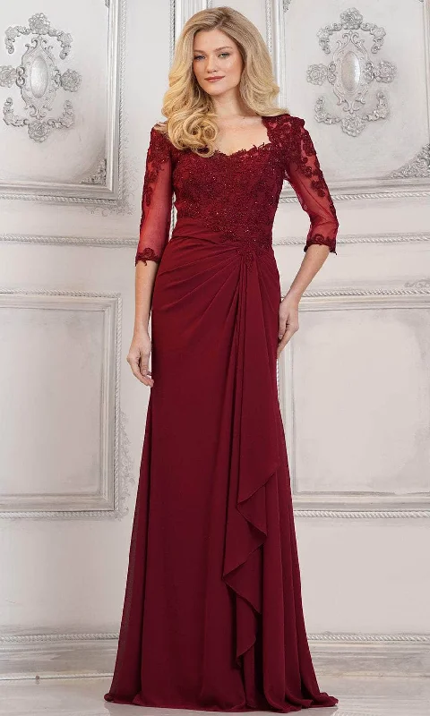 Rina di Montella RD3132 - Beaded Lace Sheath Formal Gown