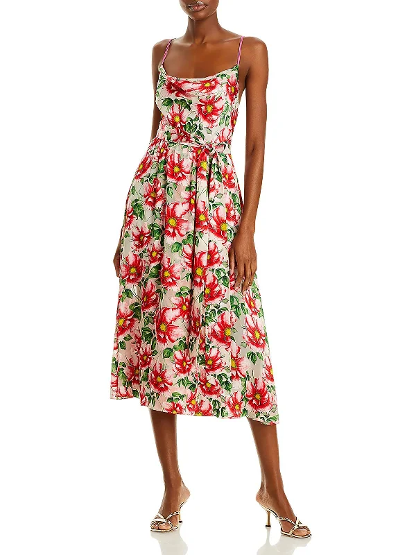 Samantha Womens Floral i Midi Dress