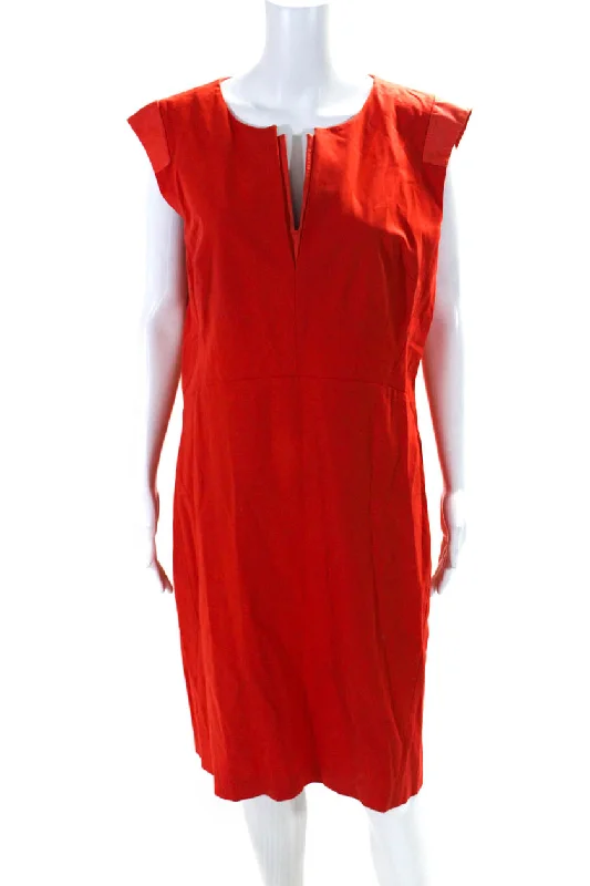 Lafayette 148 New York Women's Sleeveless A-Line Midi Dress Red