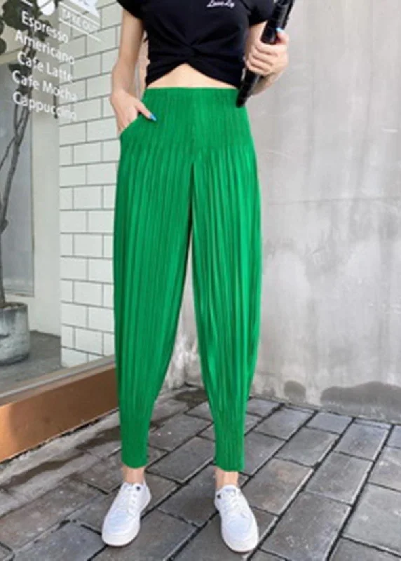 Women Green Chiffon lantern Summer Pants