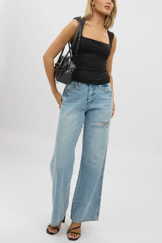 Denim Baggy Jeans Low Rise