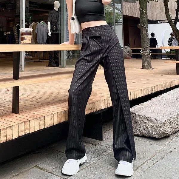 Women Elastic Waist 2020 Winter Full Length Pants Casual Style Elegant Minority Style