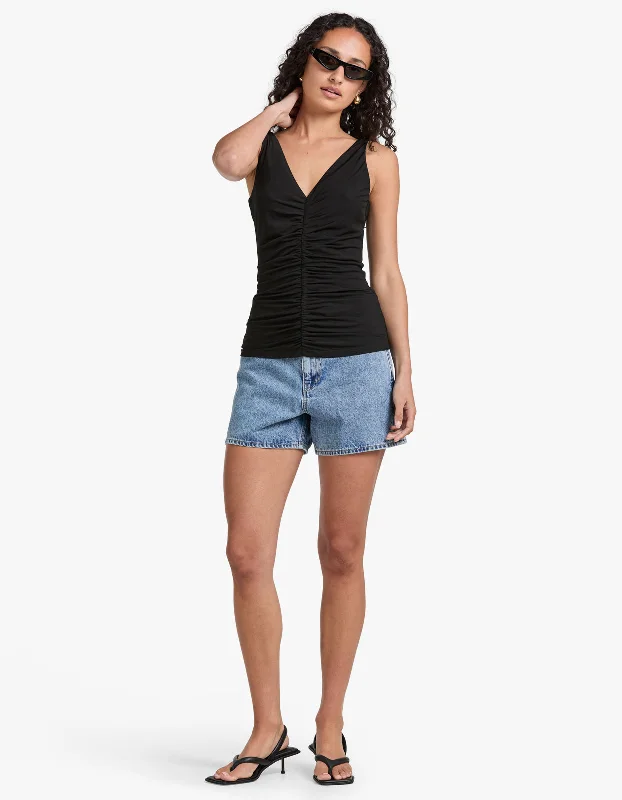 Ruched Top - Black