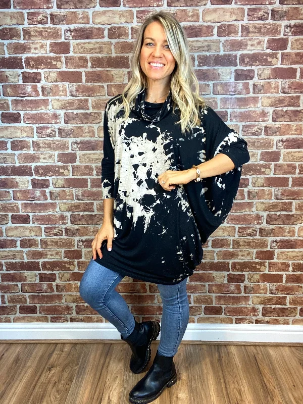 Snood Tunic Top- Splash Print