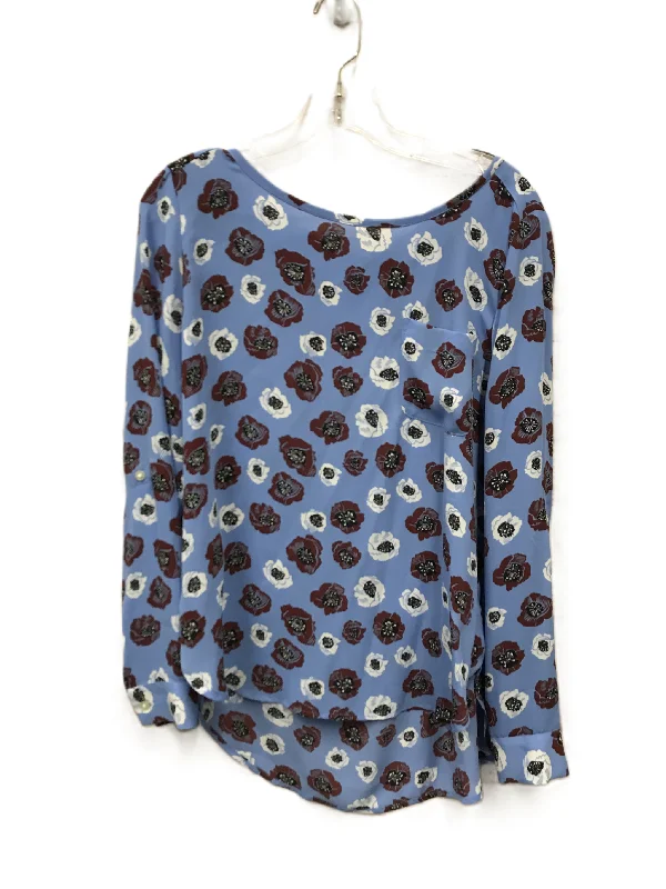 Blue Top Long Sleeve By Loft, Size: M