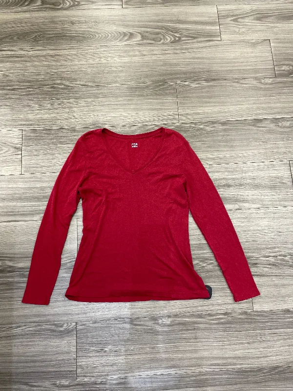 Top Long Sleeve By Ana In Red, Size: Xl