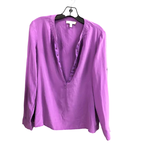 Top Long Sleeve By Banana Republic In Purple, Size: M