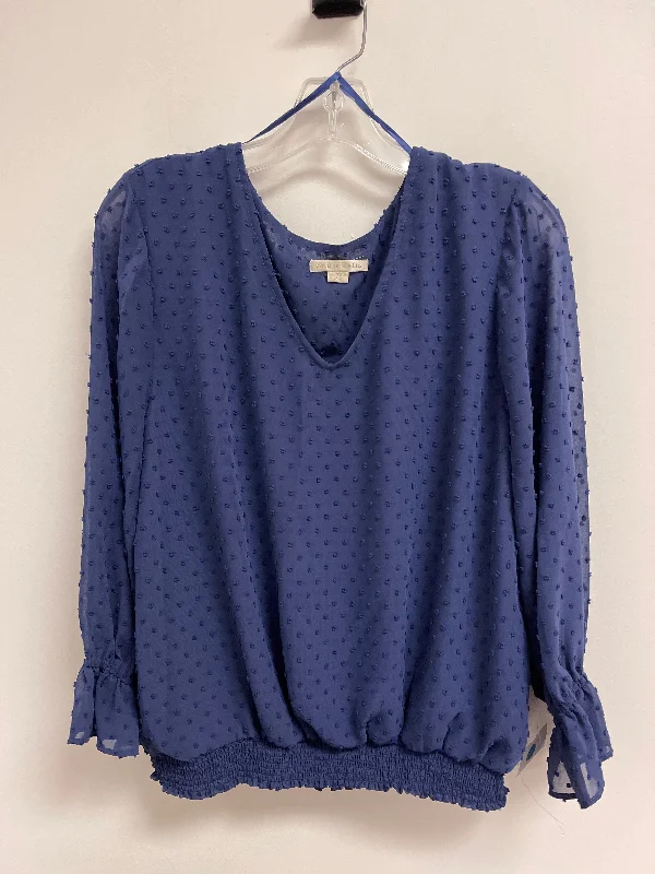 Top Long Sleeve By Clothes Mentor In Blue, Size: L