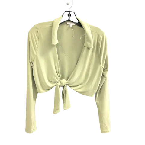 Top Long Sleeve By Cmc In Green, Size: M