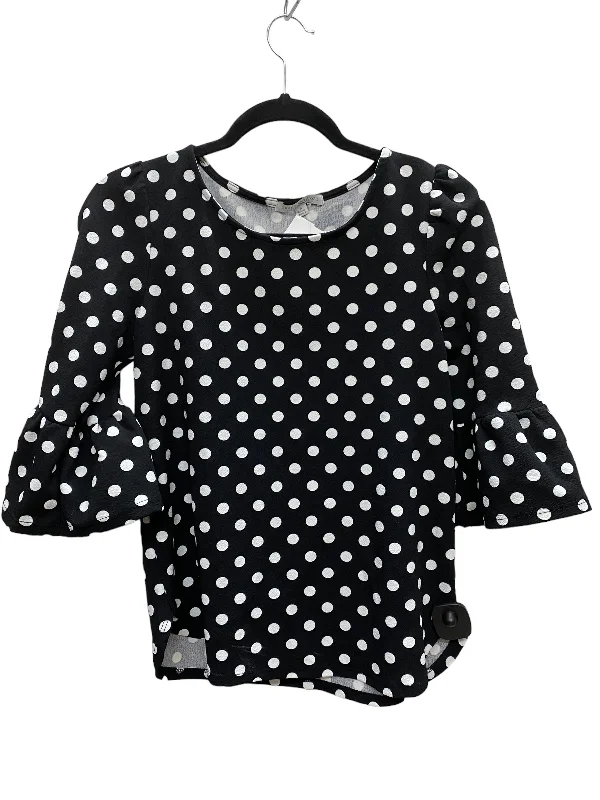 Top Long Sleeve By Green Envelope In Polkadot Pattern, Size: S