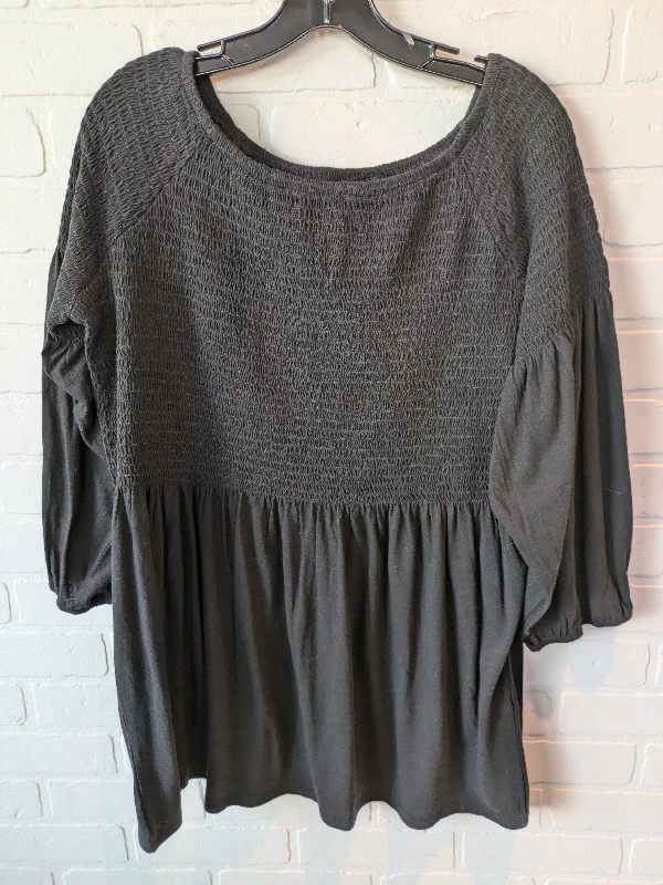 Top Long Sleeve By J. Jill In Black, Size: L