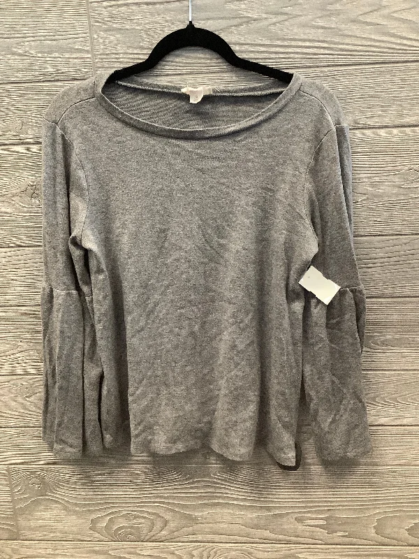 Top Long Sleeve By Loft In Grey, Size: S